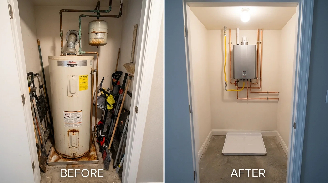 Tank water heater versus wall-mounted tankless unit comparison for Cullowhee, NC homeowners